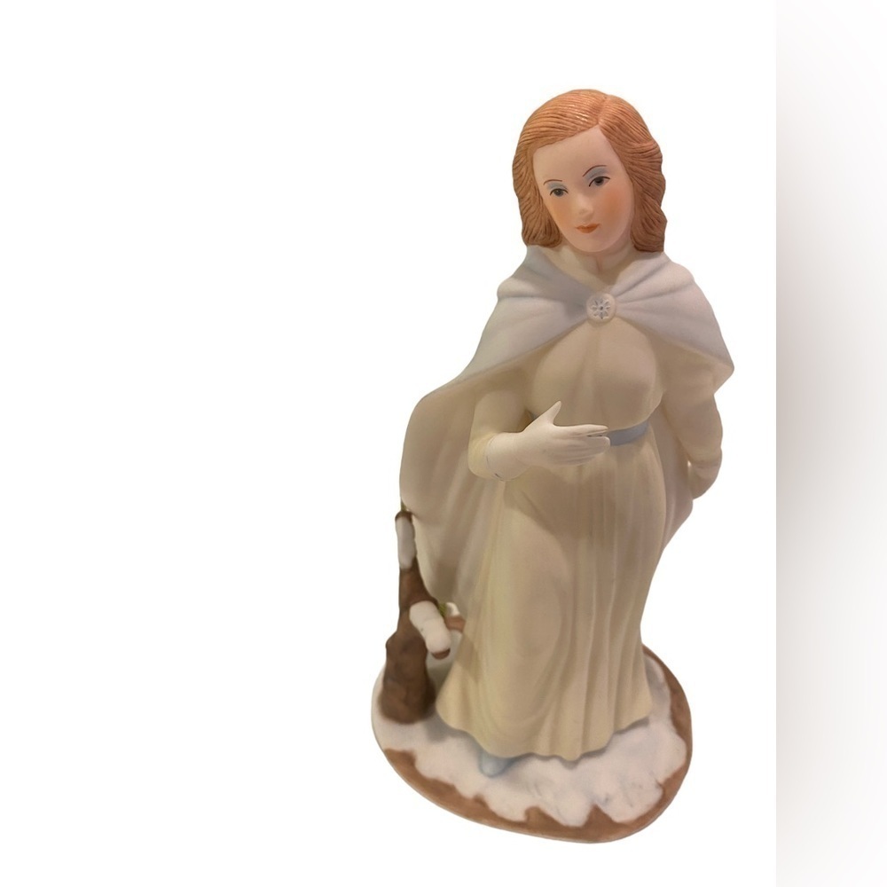Vintage Laszlo Ispanky Figurine WINTER Lady Girl Four Seasons Porcelain Fairy